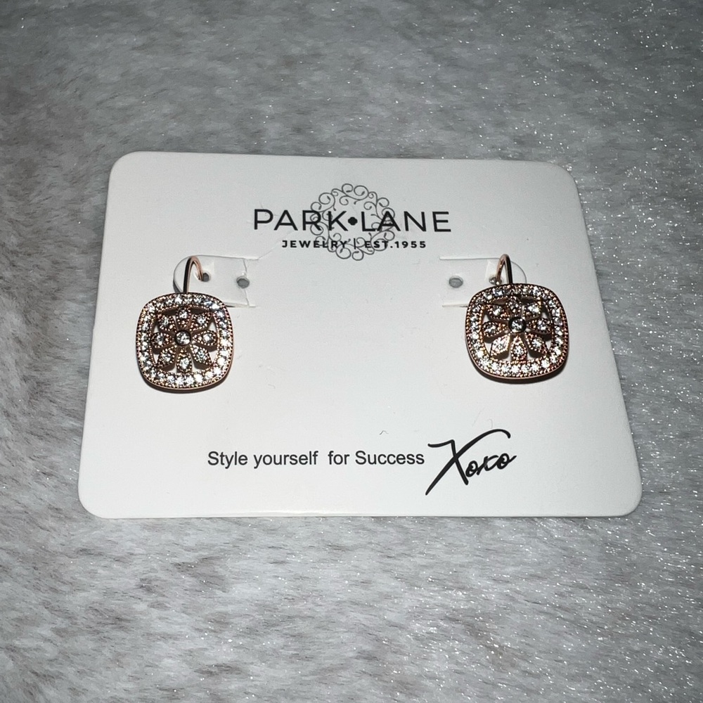 Park Lane rose gold drop earrings